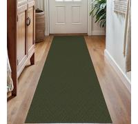 KOZYFLY Runner Rug 2x7 Ft Washable Runners for Hallways Non Slip Rubber Backed Kitchen Runners, Braided Cotton Entryway Runner Indoor, Floor Carpet for Hallway Kitchen Entryway, Dark Green