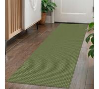 KOZYFLY Runners for Hallways 2x5 ft Washable Kitchen Runner Non Slip Rubber Backed Hall Runners Cotton Entryway Runner Rugs Floor Carpet for Indoor Backdoor Bedroom Kitchen, Bright Green/Earthy Green