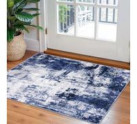 KOZYFLY Small Area Rug 2x3 Rug Entryway Rugs Indoor Non-Slip Modern Abstract Machine Washable Rug Navy Blue, Kitchen Mats for Floor Front Door Rug with Low Pile Small Carpet Floor Mats for Home