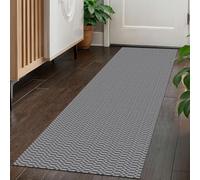 KOZYFLY Washable Runner Rug 2x5 Ft Runners for Hallways Throw Rug with Rubber Backing, Braided Cotton Entryway Runner Indoor, Carpet Runners for Hallway Kitchen Entryway Bedroom, Grey/Charcoal Grey