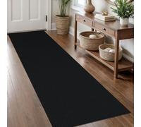 KOZYFLY Washable Runner Rug 2x8 Ft Runners for Hallways Non Slip Kitchen Runner Rugs Braided Cotton Entryway Runner Indoor, Carpet Runners for Hallway Entryway Bedroom, Black