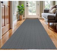 KOZYFLY Washable Runner Rug 3x10 ft Hallway Kitchen Runner Rugs with Rubber Backing Bobo Non Slip Entryway Runner Indoor, Long Carpet Runners for Hall Kitchen Entryway, Grey/Charcoal Grey