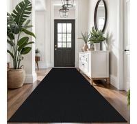 KOZYFLY Washable Runner Rug 3x14 ft Hallway Kitchen Runner Rugs with Rubber Backing Bobo Non Slip Entryway Runner Indoor, Long Carpet Runners for Hall Kitchen Entryway, Black