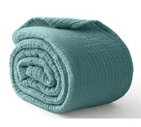 Kozyhvn Blanket Made of 100% Cotton Muslin, Queen Size, 228.6 x 228.6 cm, 6 Layers, Breathable and Lightweight Cotton Blanket for Bed, Soft, Cooling Summer Blanket for Adults, All Seasons,