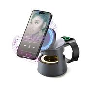 KozyOne 5 in 1 Wireless Charging Station with Bluetooth Speaker, Magnetic Fast Charger, Night Light, Ultimate Charging Dock Compatible with iPhone 17/16/15/14/13/12, Apple Watch, AirPods