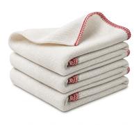 KOZZE FAB Jumbo Dish Cloths 100% Cotton Washing Up Cloths Extra Large 40x50cm Double Layered Premium White Cleaning Cloths Pack of 10-100 for Kitchen, Glass & Surface Cleaning Cloth (50)