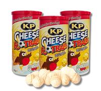 KP Cheese Footballs Snacks Bulk -Single Bag Crisps | Light & Crispy Wafer Balls with Soft Cheesy Centre | Cheese Snacks Hamper, Party Food, Lunchbox Treats - 3 x 142g