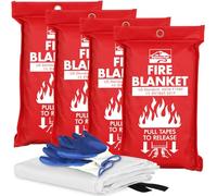 KP Emergency Fire Blanket - 4 pack 40” x 40” - Be a Hero & Save your Home - Fire Suppression Blanket for Kitchen, Fire Blanket for Home and Kitchen, Fiberglass Fire Blanket