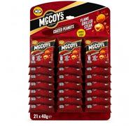 KP McCoy’s Flame Grilled Steak Nuts 40g x 21 Pub Card - Flame Grilled Steak Flavour Coated Peanuts, Crunchy Savoury Bar Snack, Source of Fibre, Suitable for Vegetarians, Pub & Catering Snack Pack