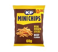 KP Mini Chips BBQ Beef Crisps 20 x 60g - Bold Smoky Flavour, Crunchy Texture, Savoury Beef Taste - Great for Sharing, Parties, Picnics & On-the-Go Snacking - Convenient Multipack Snack Option