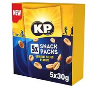 KP Nuts - ORIGINAL SALTED Peanuts - Multipack of 5 x 30g Snack Bags - Roasted until golden for the perfect KP taste and crunch - Source of protein and high in fibre