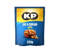 KP Nuts SALT & VINEGAR Peanuts 225g Pack - Roasted until golden for the perfect KP taste and crunch. Source of protein and high in fibre.