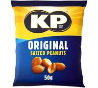 KP Nuts Salted Peanuts 21 x 50g Pub Card Pack - Savoury Snacks, Bar & Pub Snacks, Bulk Peanut : Scampi, Bacon Fries, Salted Cashew Nuts, Pork Scratchings (Pack of 21, KP)