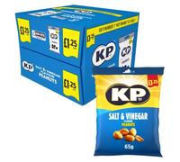 KP Peanuts Source of Protein & High in Fibre, 16 Bags x 65g (16 Bags x 65g, Salt & Vinegar Peanuts)