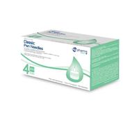 KP Pharma Classic Pen Attachment 32G x 4mm - Pack of 100 | Silicone Coated Individually Sealed Clean Attachment | Compatible with Most Pens | Latex-Free Pen Attachment