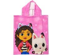 KP Pharma Gabby’s Dollhouse Pink Colour Poncho Made of 100% Polyester, 240 gsm for Kids
