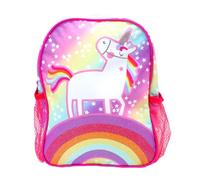 KP Pharma Unicorn Girls Backpack - Rainbow Glitter Preschool & Nursery School Bag, Lightweight Kids Rucksack with 3D Unicorn Design, Mesh Bottle Pockets, Perfect for Kindergarten & Travel