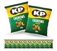 KP Salted Cashews 30g x 12 Pack Roasted & Salted Cashew Nut Snack Bags Savoury Sharing Snacks for Parties Drinks & Lunches