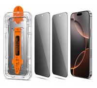 KP TECHNOLOGY [2 Pack] Privacy Glass Screen Protector, Anti-Spy Bubble-Free with Easy Installation Frame, Privacy Tempered Glass, Privacy Protection & Case Friendly (For iPhone 16/15 / 15 Pro)