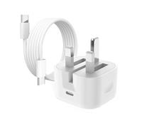 KP TECHNOLOGY 20W PD Fast Charger for HMD Aura² / Fuse/Crest/Crest Max/Fusion - X1 / Barça Fusion/Key/Skyline / XR21 / Pulse/Pulse Pro/Plus +, (Plug + Cable) Charging Plug (WHITE)