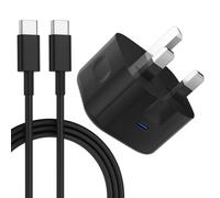 KP TECHNOLOGY 20W USB-C Charger for Samsung Galaxy A17 5G / A17 / A16 5G / A16 / A15 5G / A15 / A14 5G / A14 / A13 5G / A13 / A12 / A11, USB C Power Adapter Plug with Fast Charging Cable (BLACK)