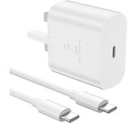 KP TECHNOLOGY 25W Super Fast Charger for Blackview Shark 8 / Blackview A100 / A80 Plus / A90 / A85 / A53 Pro, USB C Port PD Charger Plug (Charging Cable + PD Plug) Wall Adapter Charger (WHITE)