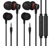 KP TECHNOLOGY 3.5mm Earphones Headphones For Samsung Galaxy A04e / A20e / A03s A02s / A40 / A50 A51 / A70 A71 / A20 / Galaxy S10 - Plus / S10e / S9 - Plus/Grand Prime Plus / PS5 (2PACK VDEAR-021)
