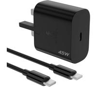 KP TECHNOLOGY 45W Super Fast Charger for Blackview Shark 8 / Blackview A100 / A80 Plus / A90 / A85 / A53 Pro, USB C Port PD Plug (Charging Cable + PD Plug) Wall Adapter Power Delivery Charger (BLACK)