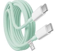 KP TECHNOLOGY 60W Fast Charger Cable for HMD Aura² / Fuse/Crest/Crest Max/Fusion - X1 / Barça Fusion/Key/Skyline / XR21 / Pulse/Pulse Pro/Plus +, Type C Charger Cable (GREEN, 2M)