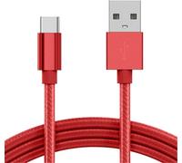 KP TECHNOLOGY Charger For [2M] HMD Vibe 2 5G / Aura² / Fuse/Crest/Crest Max/Fusion - X1 / Barça Fusion/Key/Skyline / XR21 / Pulse/Pulse Pro/Plus + USB C Charging Cable (RED)
