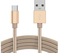 KP TECHNOLOGY Charger For HONOR CHOICE Earbuds X7i / Honor Earbuds Open/Honor Earbuds X6 / Honor Earbuds X5 - Nylon Braided Charging Cable, USB C to USB A 3.0 Charging Cable (GOLD, 1M)
