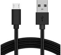 KP TECHNOLOGY Charger for Nokia 105 4G / 110 4G / 2720 Flip / 800 Tough / 8000/3310 / 2660 Flip / 5710 XA / 8210 4G - Nylon Braided [6.6ft/2m] Micro USB to USB A 3.0 Charging Cable (BLACK)