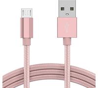 KP TECHNOLOGY Charger for Nokia 105 4G / 110 4G / 2720 Flip / 800 Tough / 8000/3310 / 2660 Flip / 5710 XA / 8210 4G - Nylon Braided [6.6ft/2m] Micro USB to USB A 3.0 Charging Cable (ROSE)