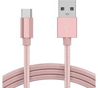 KP TECHNOLOGY Charger For TCL K70 4G/5G / TCL K70 SE - Power 4G - Nylon Braided Charging Cable, USB C to USB A Charging Cable (ROSE GOLD, 1M)