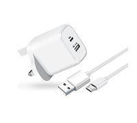 KP TECHNOLOGY Multi Port Fast Charger for Motorola Moto G8 / G8 Power Lite / E5 / E6 / E6s / E6 Plus / E7 / E7 Plus / E5 Plus Play / G6 / G6 Play / E4 / E4 Plus / G5 Plus (Micro USB) (WHITE)