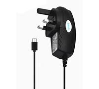 KP TECHNOLOGY Nokia 2.4 Charger - 3 Pin UK Mains Wall Plug Charger, Micro USB, Black
