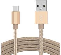 KP TECHNOLOGY Oppo A16s Nylon Braided Charging Cable [6.6ft/2m] USB C to USB A 3.0 Charging Cable Compatible with Oppo A16s (GOLD)