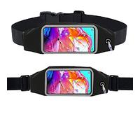 KP TECHNOLOGY Waist Band - For Exercise Running Jogging Cycling Gym Sport And More Waist Band Phone Holder Belt Pouch For Samsung Galaxy A70 A71 A20e A21s A03s / A52s 5G / S21 FE / A03s A22 (BLACK)