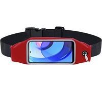 KP TECHNOLOGY Waistband for Samsung Galaxy A16 5G / Galaxy A06 for Exercise Running Jogging Cycling Gym Sport and More, Running Belt Phone Holder Belt Pouch (RED)