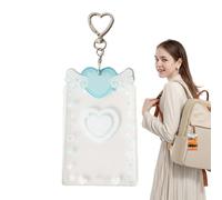 kp0p Photocard Holder Key Ring - Pocket Photo Pages Card | Photocard Holder ID Badge Holder | Photo Card Holder Key Ring | Acrylic Cute Student Card Holder for Girls Teenagers Adults