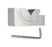 KP25 Adjustable Angle Block for Milling Setup & Machining - 0°-60° Stepless Tilt, Nickel-Plated Steel V-Block Gauge, Hardened to HRC58-62