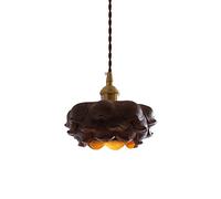 Kp6xLf3gT Hallway Pendant Lights Zen Lotus Shaped Chandelier Beautiful Walnut Decorative Luminaires Balcony Porch Bedroom Lighting