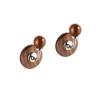 Kp6xLf3gT Wall Hooks Walnut Wall-Mounted Coat Rack, Behind-the-Door Wardrobe, Creative Design
