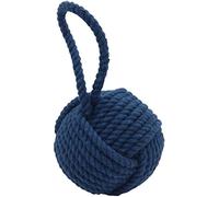 KPAVIR Decorative Handmade Nautical Door Stopper, Jute Weighted Interior Sailor Knot for Door and Window (Blue Jute, 5" Round)