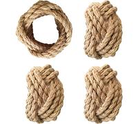 KPAVIR Handmade Round Mesh Classic Braided Jute Napkin Rings for Dinning Table Parties for Everyday - Set of 8 (Natural)