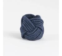KPAVIR Handmade Round Mesh Classic Braided Jute Napkin Rings for Dinning Table Parties for Everyday (Blue, Set of 4)