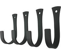 KPAVIR Heavy Duty Black Wall Hooks for Hanging - Modern Metal Coat Hooks Set for Wall Mount, Robe Hooks for Bathroom, Kitchen, Entryway, Towel, Bag & Clothes Organizer (Rustproof)(Set of 4)