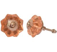 KPAVIR Interior Home/Kitchen/Wardrobe Cabinet Drawer Knobs Crystal Glass and Metal, Set of 10 (Orange)