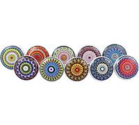 KPAVIR Set of 10 Pieces Leaf Floral Ceramic White Cabinet Knobs Furniture Handle Drawer Pull Vintage Designer