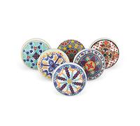 KPAVIR Set of 6 Handmade Ceramic Knobs | Ceramic Cabinet Pulls | Drawer Pulls for Home, Kitchen, Bathroom or Office | Drawer Knobs Comes with Bolts, Washer and Closing Dome Nuts